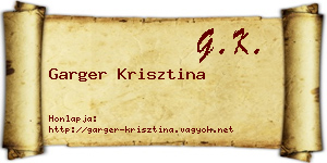 Garger Krisztina névjegykártya